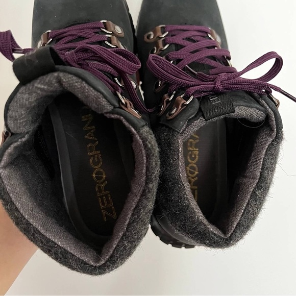 Cole Haan Women's Zerogrand Hiker Waterproof Boots Black Elderberry Size 7 - Picture 14 of 15
